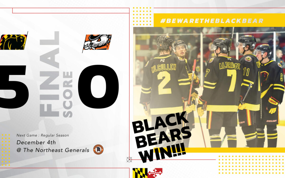 Black Bears Topple Jr. Hat Tricks in 5-0 Win