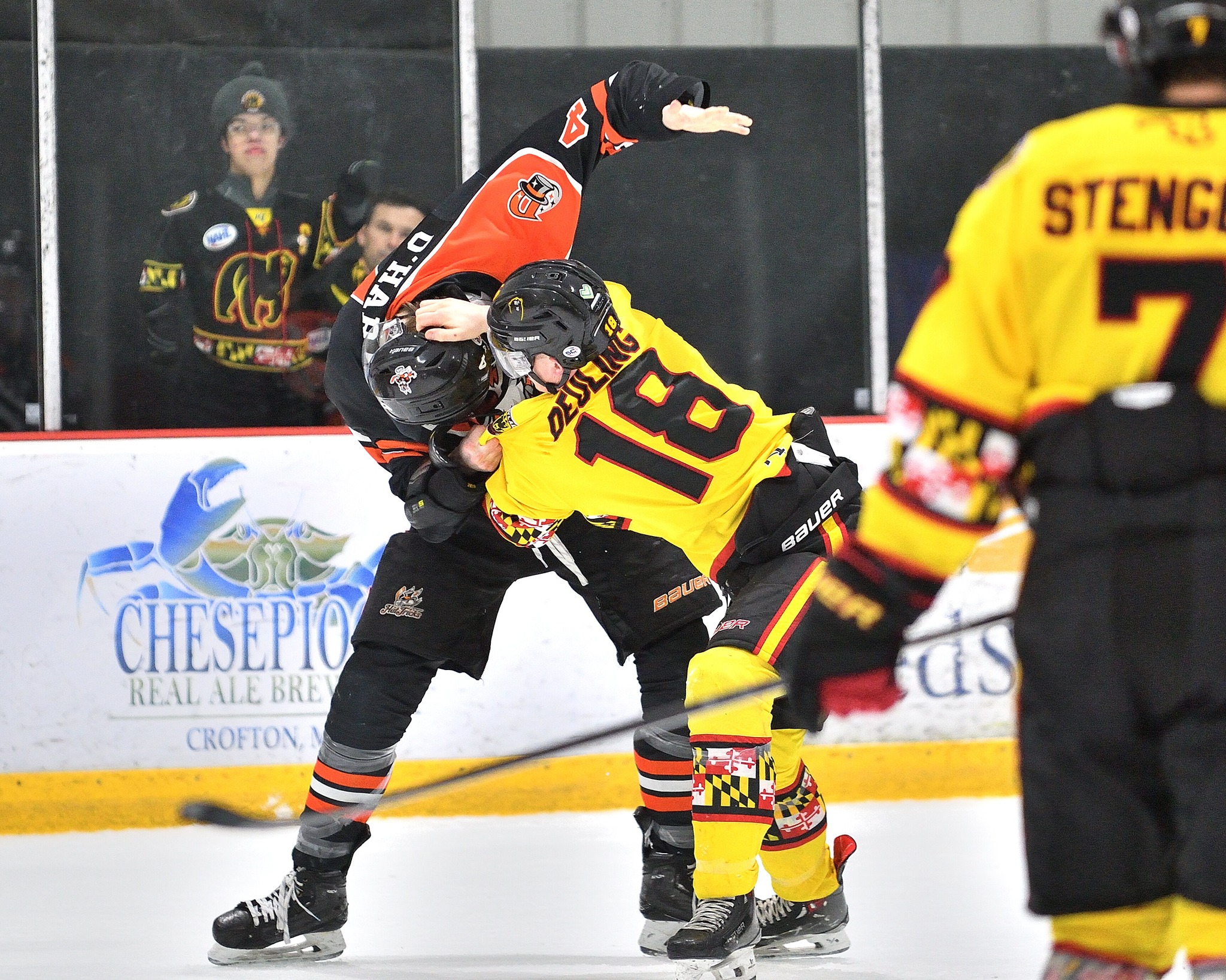 Deuling fights a Danbury Player